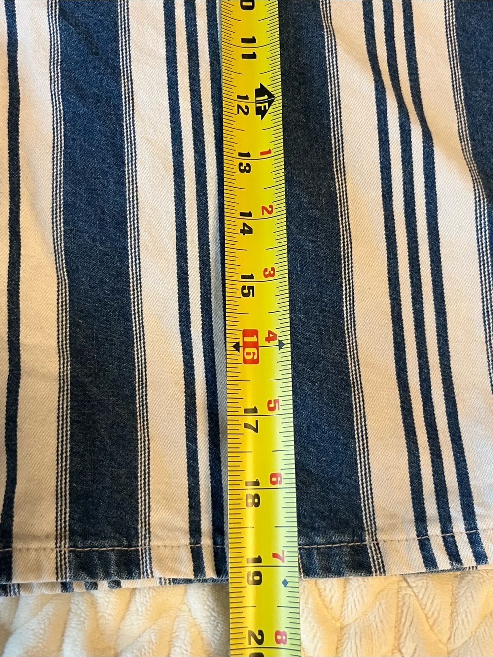 Northcrest Vintage Women Blue and White Stripe High-Waist Bermuda Shorts Size 14 - Picture 11 of 15